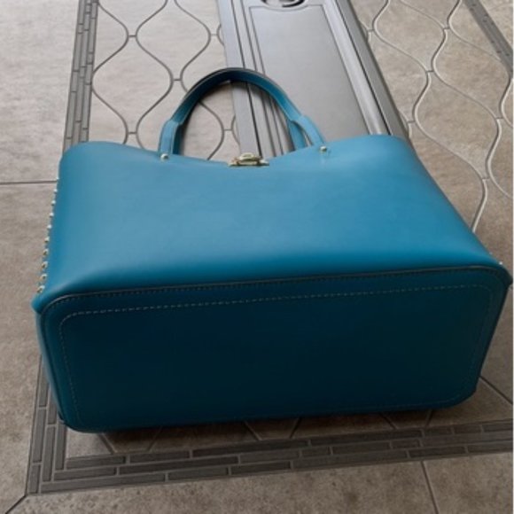 Michael Kors Manhattan Large Tote Leather Color Lagoon - Picture 2 of 16